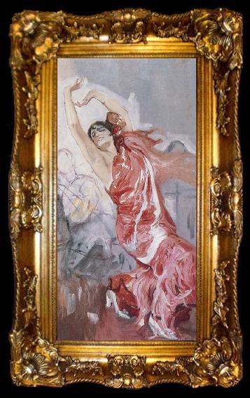 framed  Joaquin Sorolla Long red dance, ta009-2